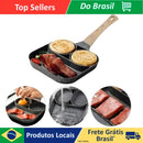 Nonstick Frying Pan With 3 Partitions Frying Egg Bacon Meat Chicken Snack Multipurpose.