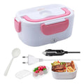 Marmita Elétrica Termica Bivolt Veicular Tomada 2 Cabos Aquecedora De Alimentos Lunch Box Com Divisórias Colher Carro Caminhao