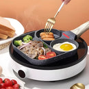 Nonstick Frying Pan With 3 Partitions Frying Egg Bacon Meat Chicken Snack Multipurpose.