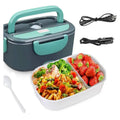 Marmita Elétrica Termica Bivolt Veicular Tomada 2 Cabos Aquecedora De Alimentos Lunch Box Com Divisórias Colher Carro Caminhao