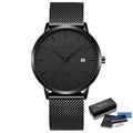 CRRJU Men's Watch Ultra-thin Top Brand Luxury Japan Movement WristWatch Waterproof Sport Steel Quartz Clock Relogio Masculino