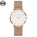 Hannah Martin New 2021 Top Brand Luxury Japan Quartz Wristwatch Stainless Steel Rose Gold Waterproof Watch for Women reloj mujer