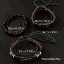 New Men Watch Luxury Bracelet Set Fashion Business Brown Leather Quartz Wrist Watches for Men Gift Set Relogio Masculino