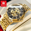OLEVS 9901 Mens WatchLuxury Hollowing Mechanical Wristwatch Waterproof Luminous Stainless Steel Fashion Automatic Watch For Man