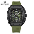 NAVIFORCE Men's Quartz Watch Fashion Trend Sports Chronograph Watch Date Display Silicone  Strap Luminous Hands 3ATM Waterproof