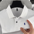 Camisa polo masculina de manga curta, 100% algodão puro, de marca de alta qualidade