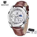 BENYAR New Men Watch 30ATM Waterproof Stainless Steel Quartz Wristwatches Luxury Leather Military Chronograph Watch Reloj Hombre