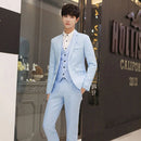 Men's Casual Business Suit Set Wedding Groomsmen Cross-Border Cotton Standard Fit Youth Trend Spring Autumn Seasonal Wear