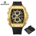 NAVIFORCE Men's Quartz Watch Fashion Trend Sports Chronograph Watch Date Display Silicone  Strap Luminous Hands 3ATM Waterproof