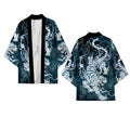 Oversize 3XL 4XL 5XL Japanese Kimono Cardigan Traditional Men's Samurai Cosplay Costume Chinese Style Print Dragon Yukata Haori