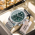 POEDAGAR Business Man Watch Chronograph Date Waterproof Luminous Men's Watches Stainless Steel Trendy Quartz Male Wristwatch+Box