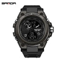 SANDA 739 Luxury Digital Quartz Watch for Men Military Army Waterproof Sports Wristwatches LED Dual Display Mens Reloj Hombre