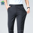 Brand Clothing Summer Thin Men's Stretch Suit Pants Business Slim Straight Work Office Black Formal Trousers Men Plus Size 40