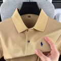 Camisa polo masculina de manga curta, 100% algodão puro, de marca de alta qualidade