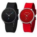 CRRJU Men Women Set Couple Fashion Casual Silicone Watches Ladies Simple Dial Quartz Wristwatches Dress Clock Montre Femme