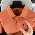 Camisa polo masculina de manga curta, 100% algodão puro, de marca de alta qualidade