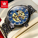 OLEVS 9901 Mens WatchLuxury Hollowing Mechanical Wristwatch Waterproof Luminous Stainless Steel Fashion Automatic Watch For Man