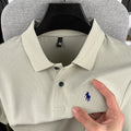 Camisa polo masculina de manga curta, 100% algodão puro, de marca de alta qualidade