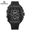 NAVIFORCE Men's Quartz Watch Fashion Trend Sports Chronograph Watch Date Display Silicone  Strap Luminous Hands 3ATM Waterproof