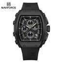 NAVIFORCE Men's Quartz Watch Fashion Trend Sports Chronograph Watch Date Display Silicone  Strap Luminous Hands 3ATM Waterproof