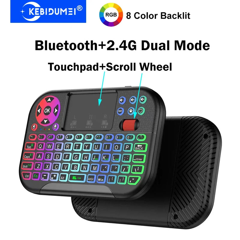 Mini Teclado Sem Fio com Touchpad