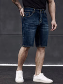 Shorts jeans slim estilo clássico masculino, modelo verão