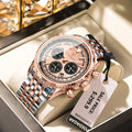 POEDAGAR Business Man Watch Chronograph Date Waterproof Luminous Men's Watches Stainless Steel Trendy Quartz Male Wristwatch+Box
