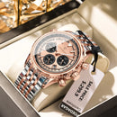 POEDAGAR Business Man Watch Chronograph Date Waterproof Luminous Men's Watches Stainless Steel Trendy Quartz Male Wristwatch+Box