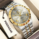POEDAGAR Sports Men Wristwatch Week Date Stainless Steel Casual Man Watch Luminous Waterproof Quartz Fashion Men's Watches Reloj