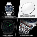 POEDAGAR Business Man Watch Chronograph Date Waterproof Luminous Men's Watches Stainless Steel Trendy Quartz Male Wristwatch+Box