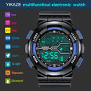YIKAZE Multifunction Men's Sports Watch LED Digital Watch Big Dial Waterproof Luminous Men Sport Watch Electronic Watches