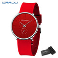 CRRJU Men Women Set Couple Fashion Casual Silicone Watches Ladies Simple Dial Quartz Wristwatches Dress Clock Montre Femme
