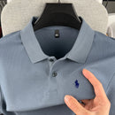 Camisa polo masculina de manga curta, 100% algodão puro, de marca de alta qualidade