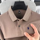Camisa polo masculina de manga curta, 100% algodão puro, de marca de alta qualidade