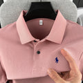 Camisa polo masculina de manga curta, 100% algodão puro, de marca de alta qualidade