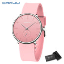 CRRJU Men Women Set Couple Fashion Casual Silicone Watches Ladies Simple Dial Quartz Wristwatches Dress Clock Montre Femme