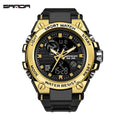 SANDA 739 Luxury Digital Quartz Watch for Men Military Army Waterproof Sports Wristwatches LED Dual Display Mens Reloj Hombre