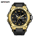 SANDA 739 Luxury Digital Quartz Watch for Men Military Army Waterproof Sports Wristwatches LED Dual Display Mens Reloj Hombre