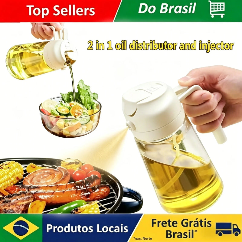 Brazil 2in1 500ml Glass Oil Sprayer Oil Spray Bottle Oil Tank BBQ Kitchen Baking BBQ Picnic Kitchen Tools for Businesses