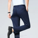 Brand Clothing Summer Thin Men's Stretch Suit Pants Business Slim Straight Work Office Black Formal Trousers Men Plus Size 40
