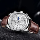 BENYAR New Men Watch 30ATM Waterproof Stainless Steel Quartz Wristwatches Luxury Leather Military Chronograph Watch Reloj Hombre