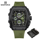 NAVIFORCE Men's Quartz Watch Fashion Trend Sports Chronograph Watch Date Display Silicone  Strap Luminous Hands 3ATM Waterproof