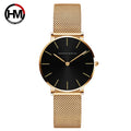 Hannah Martin New 2021 Top Brand Luxury Japan Quartz Wristwatch Stainless Steel Rose Gold Waterproof Watch for Women reloj mujer