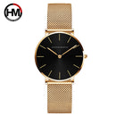 Hannah Martin New 2021 Top Brand Luxury Japan Quartz Wristwatch Stainless Steel Rose Gold Waterproof Watch for Women reloj mujer