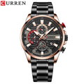 CURREN 8415 Men's Quartz Watch Fashion Unique Black Silvery Blue Clock Calendar Steel Strip Wristwatch for Male