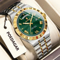 POEDAGAR Sports Men Wristwatch Week Date Stainless Steel Casual Man Watch Luminous Waterproof Quartz Fashion Men's Watches Reloj