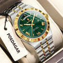 POEDAGAR Sports Men Wristwatch Week Date Stainless Steel Casual Man Watch Luminous Waterproof Quartz Fashion Men's Watches Reloj