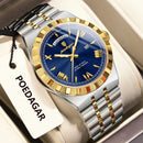 POEDAGAR Sports Men Wristwatch Week Date Stainless Steel Casual Man Watch Luminous Waterproof Quartz Fashion Men's Watches Reloj