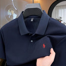 Camisa polo masculina de manga curta, 100% algodão puro, de marca de alta qualidade