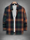 Vintage Plaid Long Sleeve Flannel Shirt Men's Spring Fall Loose Casual Top